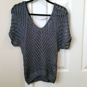Express Woven Silver Top